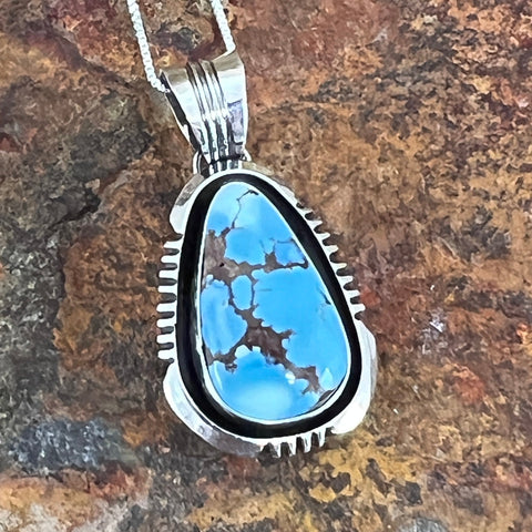 Golden Hill Turquoise Sterling Silver Pendant by Wil Denetdale