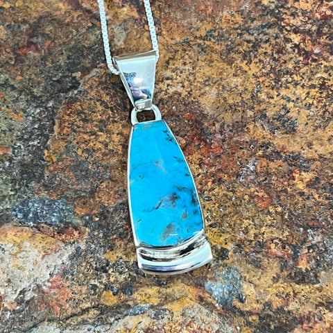 Kingman Turquoise Sterling Silver Pendant by Cathy Webster