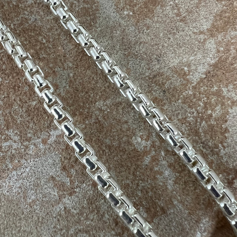 22" Single Strand Sterling Silver Box Chain Necklace by Artie Yellowhorse