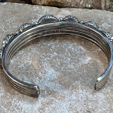 Vintage Navajo Sterling Silver Bracelet by M.C. - Estate Jewelry