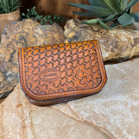 Hand Tooled Business Card Holder by Stephen Vaughn Leatherworks