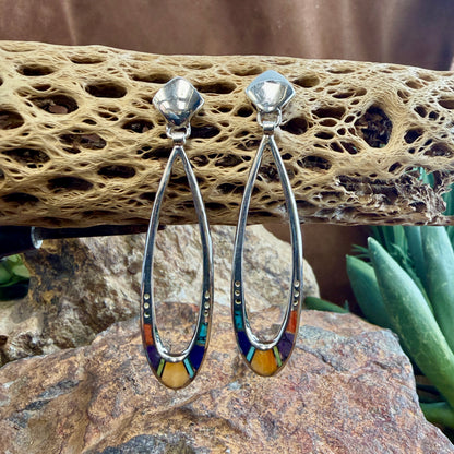 David Rosales Indian Summer Inlaid Sterling Silver Earrings