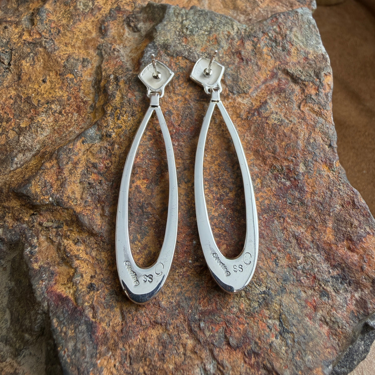 David Rosales Indian Summer Inlaid Sterling Silver Earrings