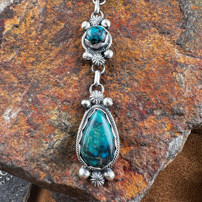 Ithaca Peak Kingman Turquoise Lariat by Jameson Garcia
