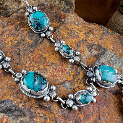 Ithaca Peak Kingman Turquoise Lariat by Jameson Garcia