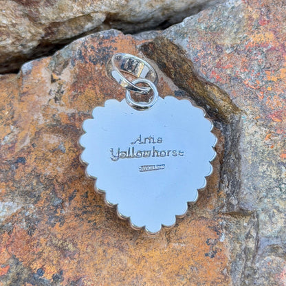 Kingman Turquoise Heart Pendant by Artie Yellowhorse