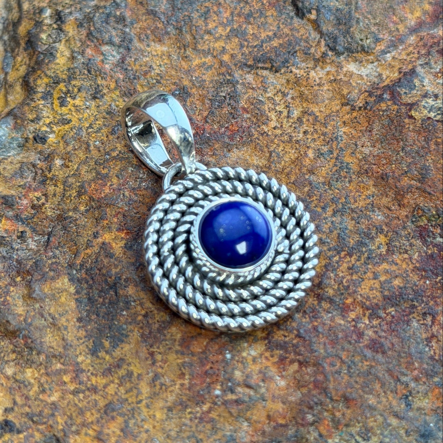 Sterling Silver Lapis Pendant by Artie Yellowhorse