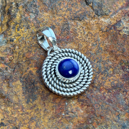 Sterling Silver Lapis Pendant by Artie Yellowhorse