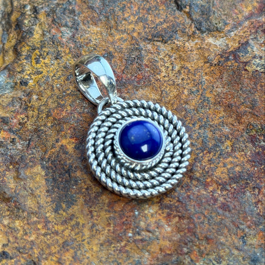 Sterling Silver Lapis Pendant by Artie Yellowhorse