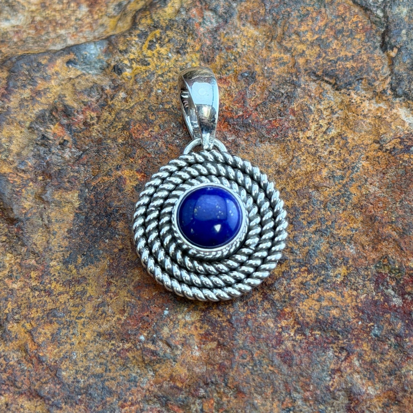 Sterling Silver Lapis Pendant by Artie Yellowhorse