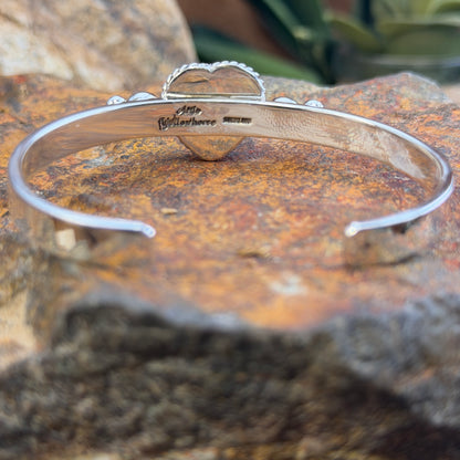 Royal Lapis Heart Sterling Silver Cuff Bracelet by Artie Yellowhorse
