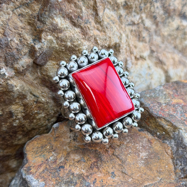 Large Rosarita Square Ring by Artie Yellowhorse