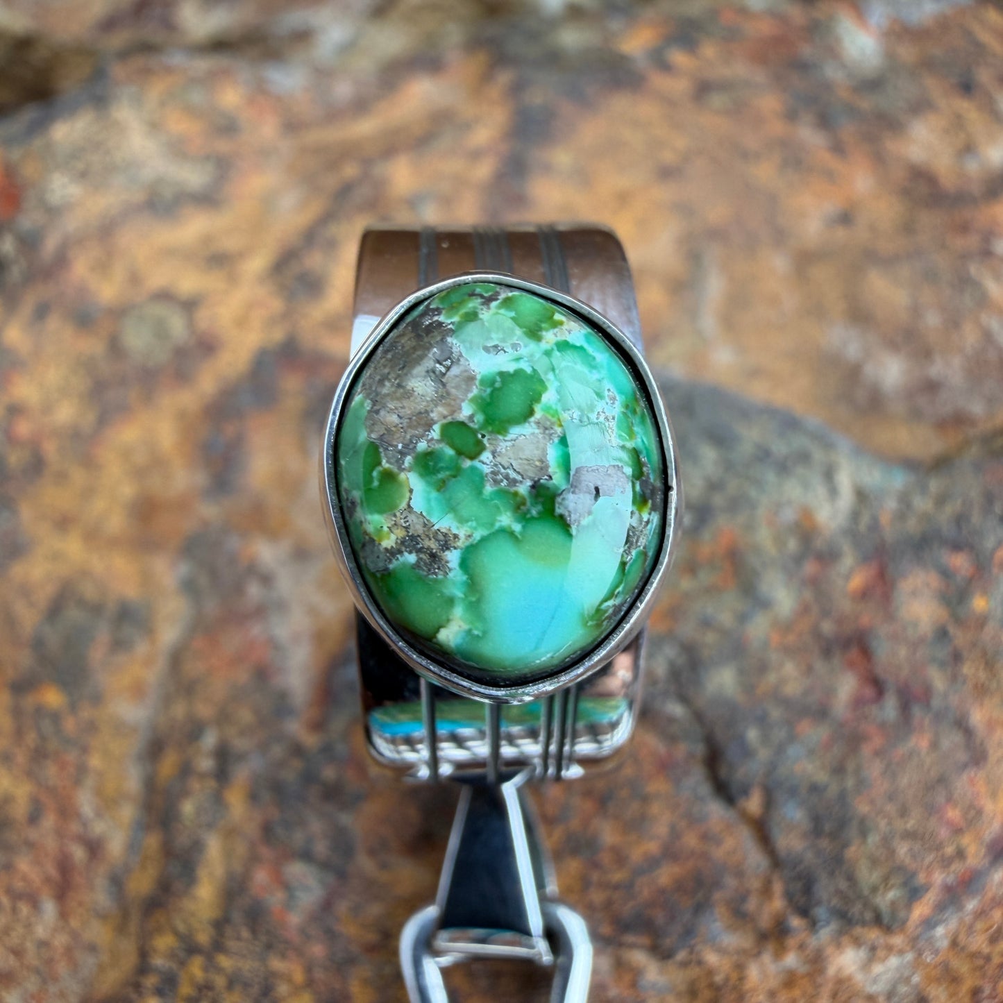 Bale of pendant with green turquoise stone