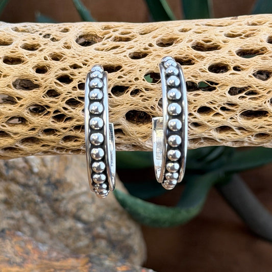 Sterling Silver Hoop Center Dot Earrings by Artie Yellowhorse - Medium