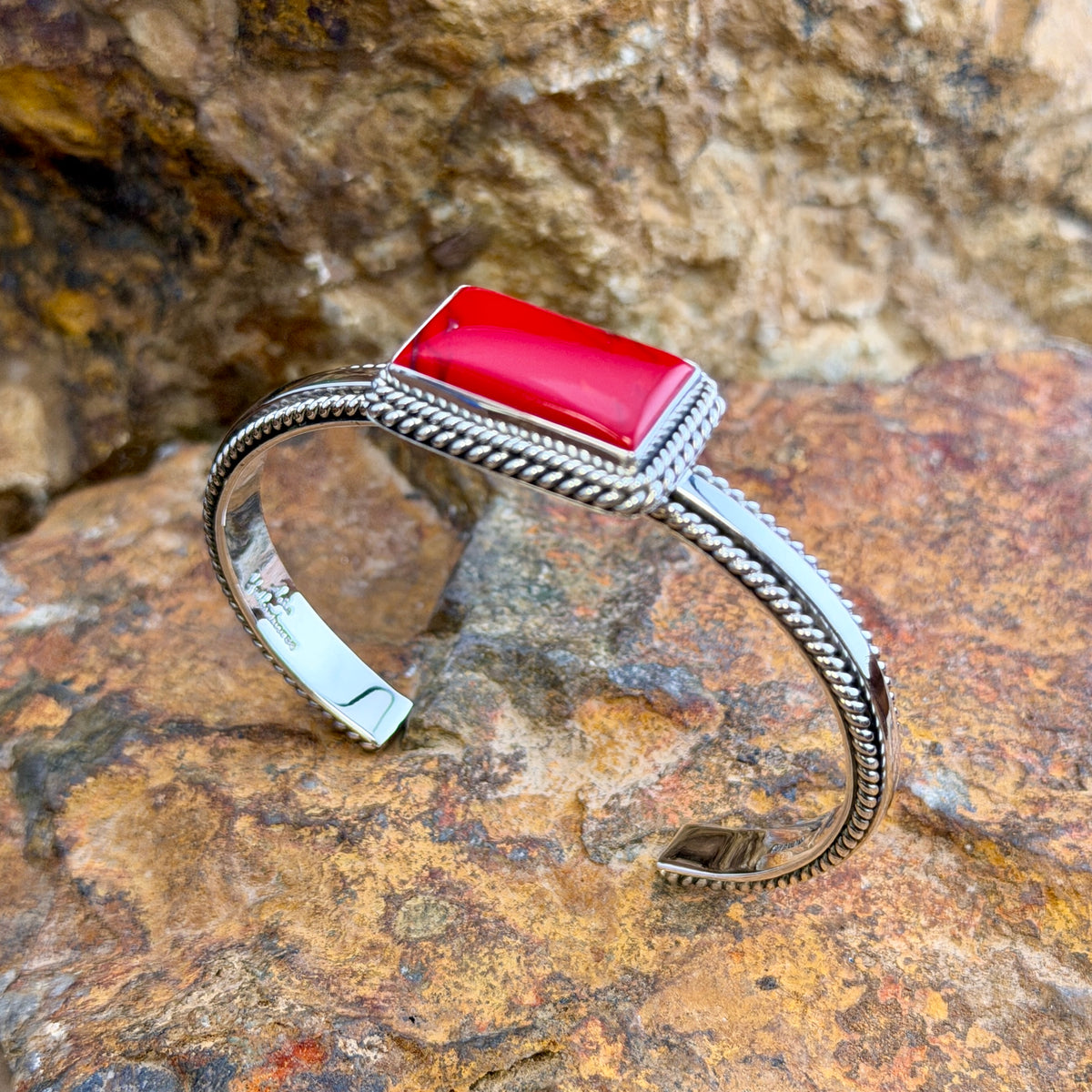 Narrow Rosarita Sterling Cuff Bracelet by Artie Yellowhorse
