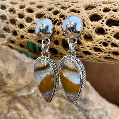 Opal Wood Post Drop Earrings by Artie Yellowhorse