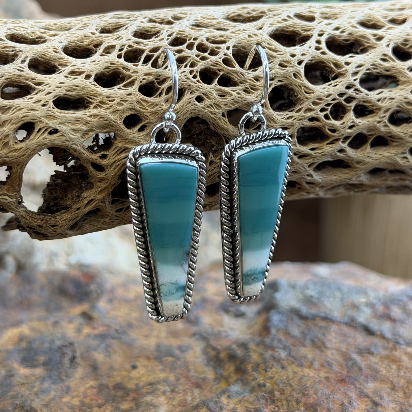 Opal Wood Earrings by Artie Yellowhorse