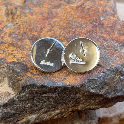 Sterling silver earring backs stamped Artie Yellowhorse