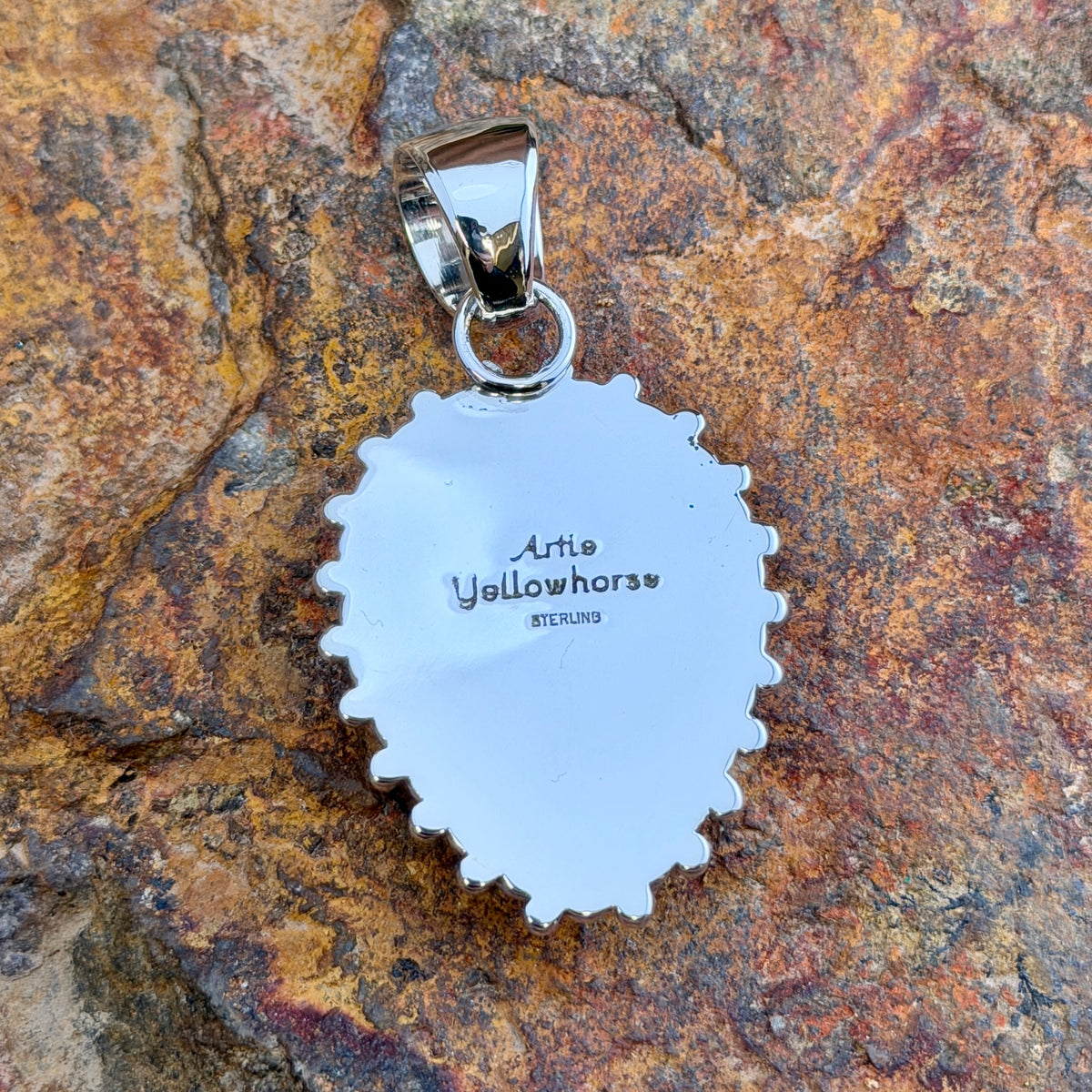Peanut Wood Pendant by Artie Yellowhorse