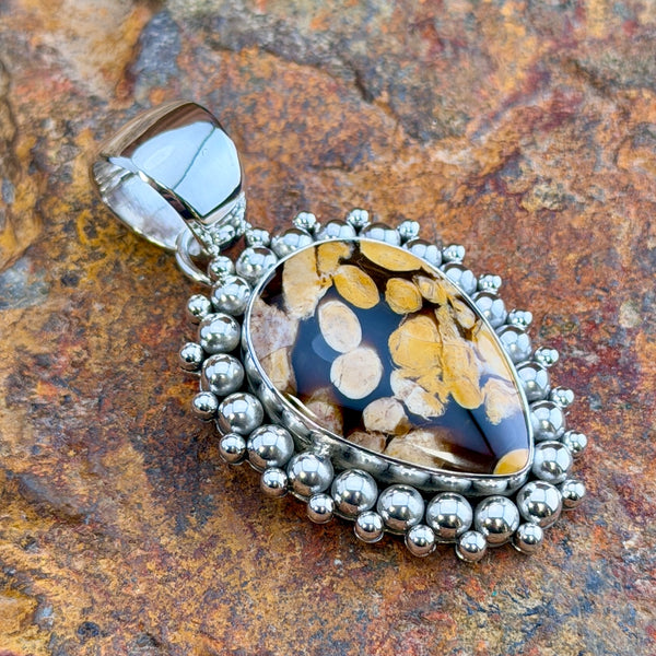 Peanut Wood Pendant by Artie Yellowhorse