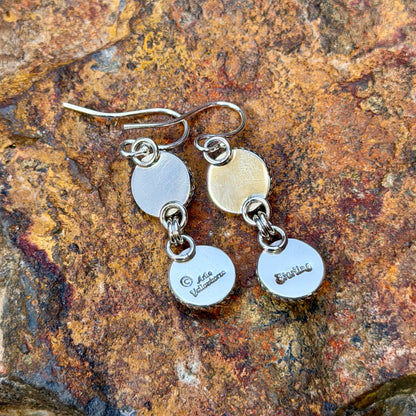 rope twisted double dome dangle earrings by artie yellowhorse. this displays the hallmarks