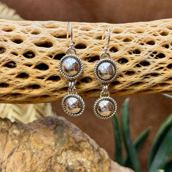 rope twisted double dome dangle earrings by artie yellowhorse