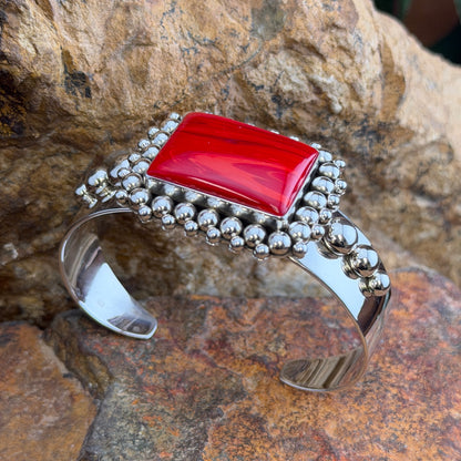 Rosarita Statement Cuff Bracelet by Artie Yellowhorse, angled view