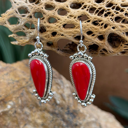Rosarita Dangle Earrings by Artie Yellowhorse, angled view