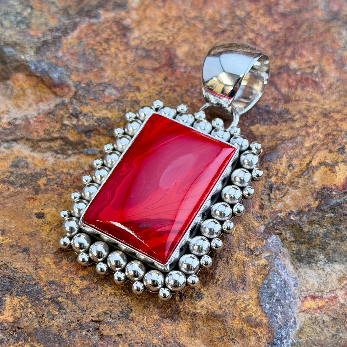Rosarita Sterling Silver Square Pendant by Artie Yellowhorse