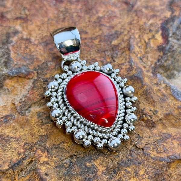 Rosarita Sterling Silver Teardrop Pendant by Artie Yellowhorse