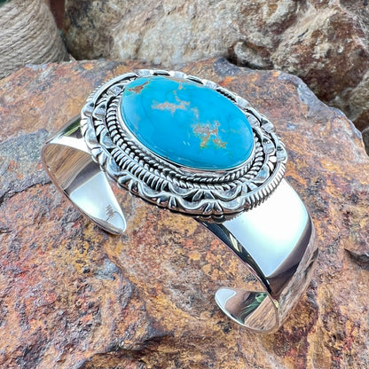 Royston Turquoise Sterling Silver Bracelet by Artie Yellowhorse