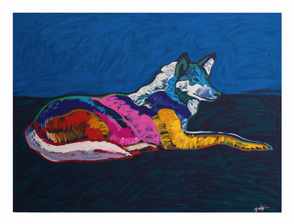 'Wolf' hand-signed serigraph by John Nieto - Estate