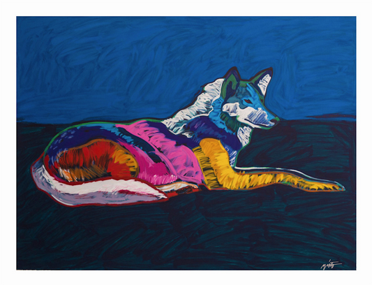 'Wolf' hand-signed serigraph by John Nieto - Estate