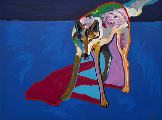 'Wolf Medicine #2' hand-signed serigraph by John Nieto - Estate
