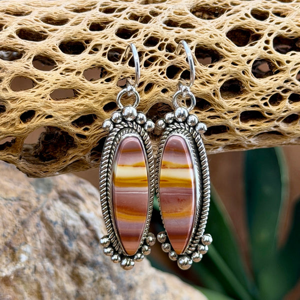 Sierra Jasper Dangle Earrings by Artie Yellowhorse, angled view