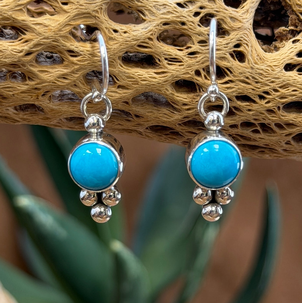 Sleeping Beauty Turquoise Earrings by Artie Yellowhorse