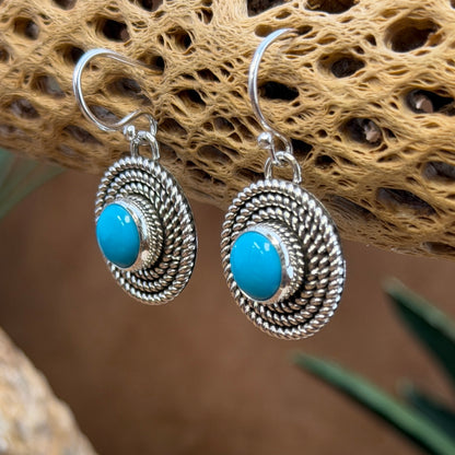 Sleeping Beauty Turquoise Twist Earrings by Artie Yellowhorse