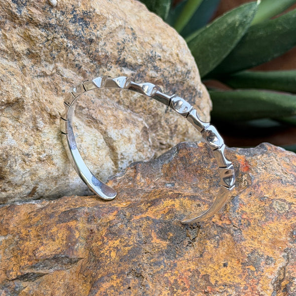 Sterling Silver Sculpted Geometric Cuff by Artie Yellowhorse - Size 7 1/2