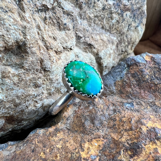 Vintage David Rosales Sonoran Gold Sterling Silver Ring - Size 7.25 - Estate