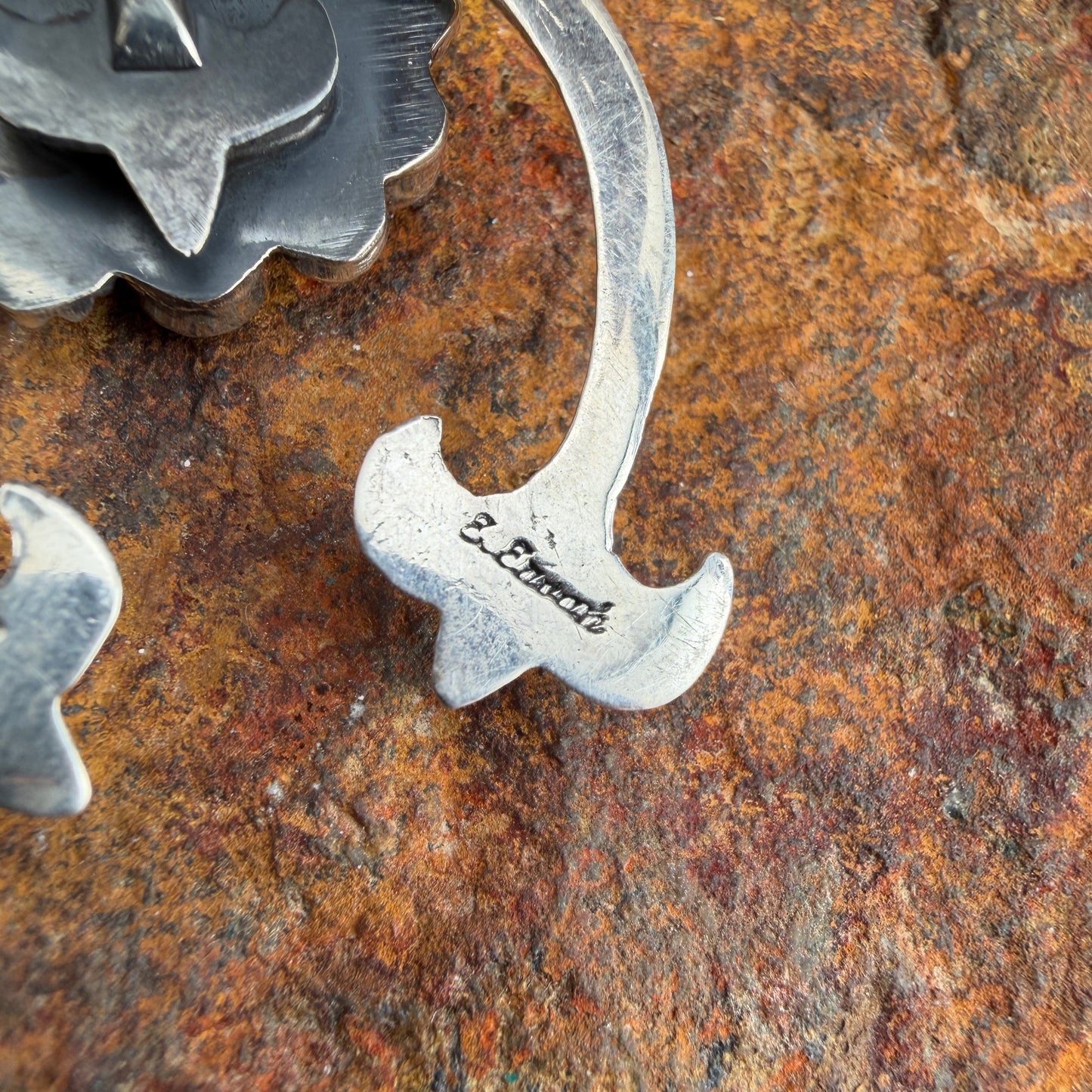 Sonoran Gold & Coral Cluster Sterling Silver Naja Pendant by Evangeline Enoah