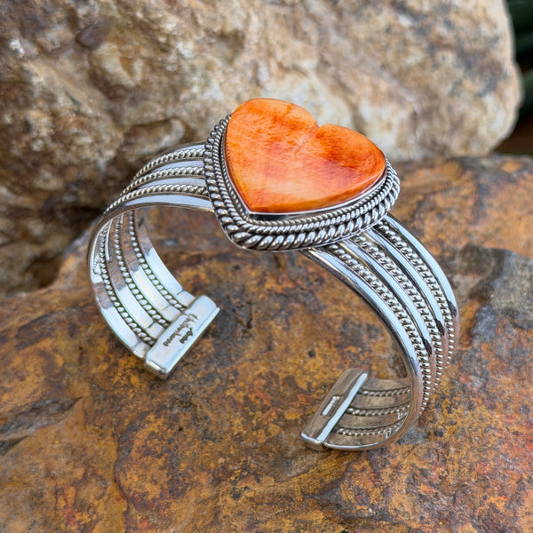 Spiny Oyster Heart Statement Cuff Bracelet by Artie Yellowhorse