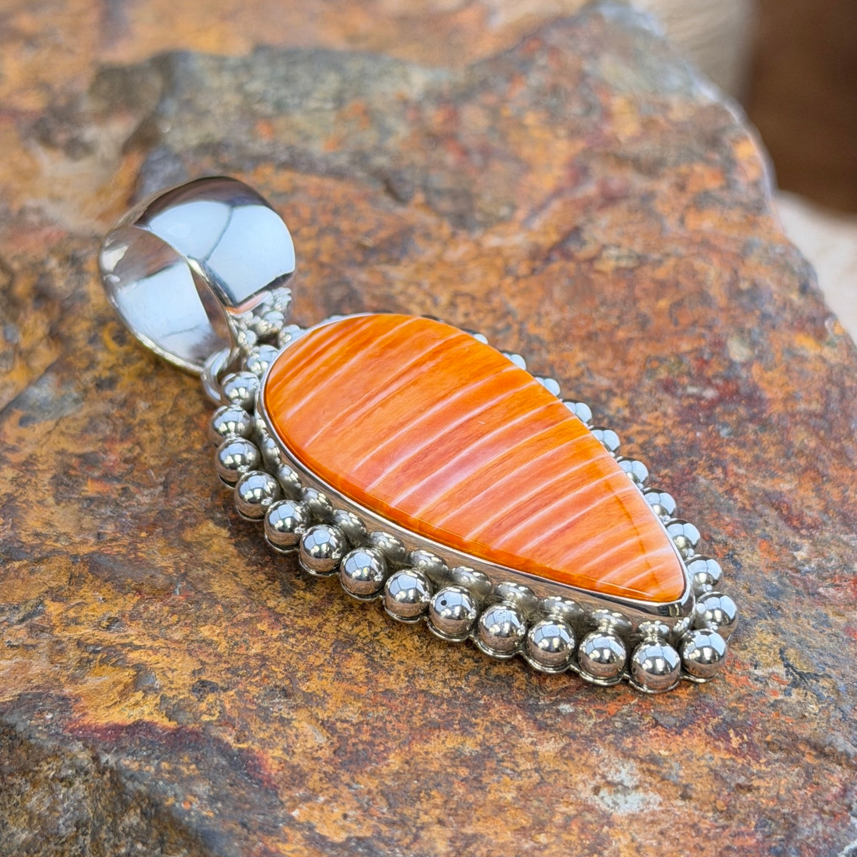 Spiny Oyster Sterling Pendant by Artie Yellowhorse