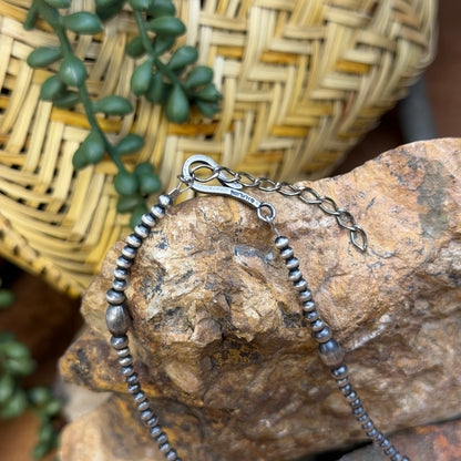 Sterling Silver Red Coral & Sonoran Gold Turquoise Beaded Necklace