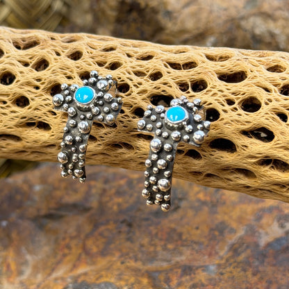 A. Douglas turquoise cross earrings, additional view