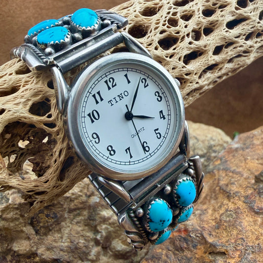 Vintage Turquoise Watch Bracelet — Tino Quartz - Estate