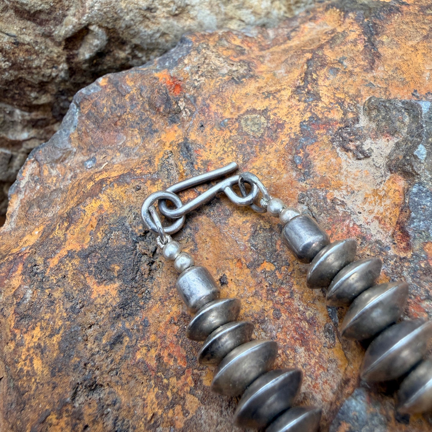 Close up of hook on a necklace