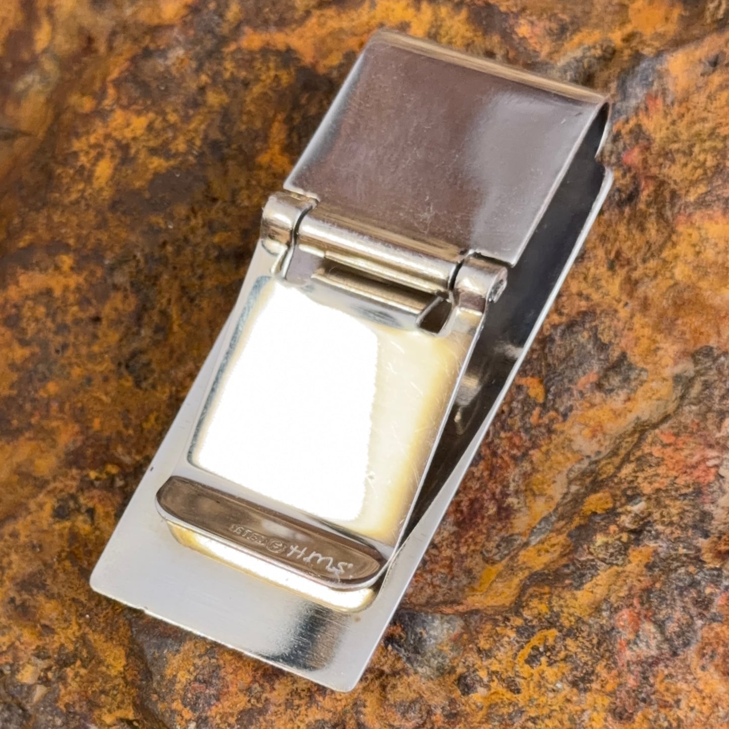 Vintage Sterling Silver Chrysocolla Money Clip by HMS — Estate
