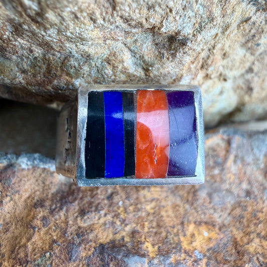 Vintage - Fortune Esquibel Channel Inlay Ring - Size 11.5 - Estate
