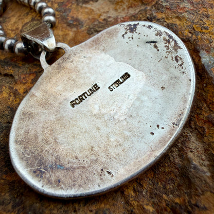 Vintage - Sterling Silver Buffalo Pendant Necklace by Fortune Esquibel  - Estate