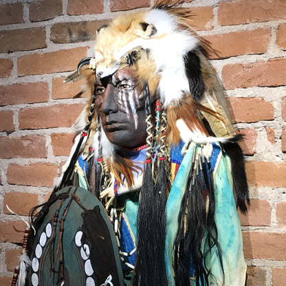 Dog Soldier VII Native American Style Spirit Mask by Cindy Jo Popejoy